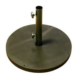 Phat Tommy Heavy duty Cast Iron Umbrella Stand (BlackMaterials Cast ironWeather resistant YesUmbrella stand will hold both 1.5 inch and 2 inch poles with a 1.75 inch diameter or lessBase is cement filled for added stabilityTwo (2) umbrella tubes 8 inch