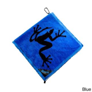 Frogger Amphibian Golf Towel (Black, blue, redDimensions 8 inches long x 4 inches wide x 0.5 inches highWeight 0.25 poundsHang dry instructions Hang wet on the exterior to dryCare instructions Detach carabineer before laundering, washer/dryer safe )