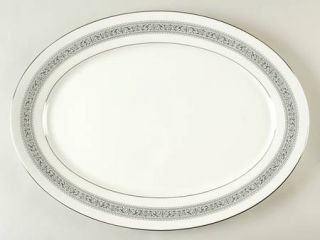 Oxford (Div of Lenox) Filigree 17 Oval Serving Platter, Fine China Dinnerware  
