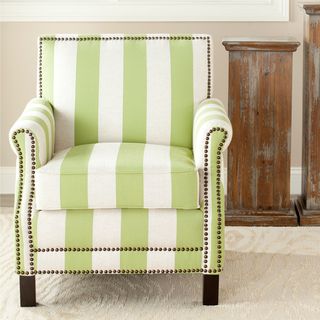 Safavieh Mansfield Green Club Chair (GreenMaterials Birch wood, plywood, linen fabricFinish EspressoSeat dimensions 19 inches wide x 21 inches deepSeat height 18 inchesDimensions 31.7 inches high x 28.3 inches wide x 33.1 inches deepThis product will