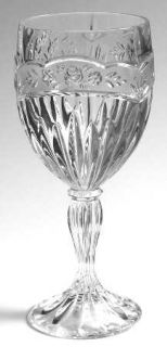 Oneida Southern Garden Wine Glass   Clear,Frosted Band,Cut Floral