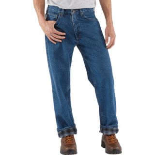 Carhartt Relaxed Fit Flannel Lined Jeans   35in. Waist x 34in. Inseam, Dark