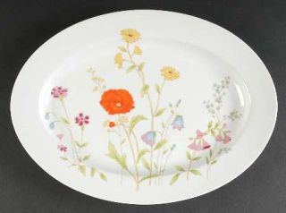 Jepcor English Garden 14 Oval Serving Platter, Fine China Dinnerware   Orange/Y