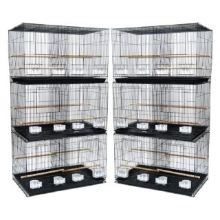 YML Lot of 6 Small Breeding Cages with Divider White   6X2434WHT