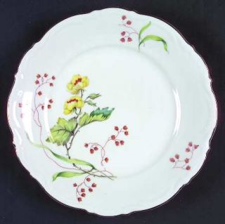 Mitterteich Flandre Salad Plate, Fine China Dinnerware   Yellow Flowers, Scallop