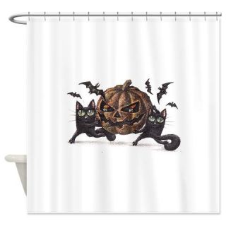  Two Black Cats Holding a Halloween Pumpkin Shower  Use code FREECART at Checkout