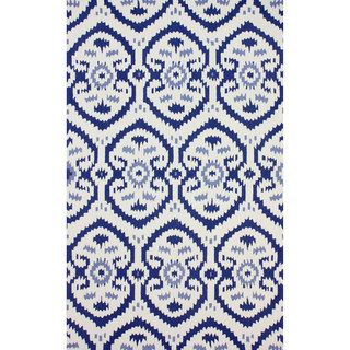 Nuloom Hand hooked Ikat Wool Blue Rug (5 X 8)