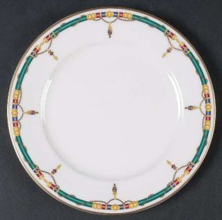 Mikasa Nobelese Salad Plate, Fine China Dinnerware   Gold Pendants,Green,Blue&Pi