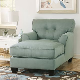 Signature Design By Ashley Kylee Lagoon Blue Fabric Chaise Lounge