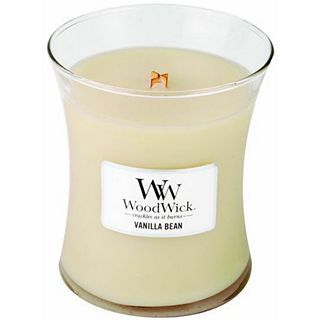 WoodWick Medium Vanilla Bean Candle, Beige