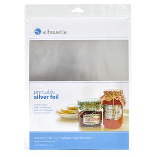 Silhouette Printable Silver Foil (SilverMaterials Adhesive paper Package includes 8 sheets of foil  Compatible with all Silhouette electronic cutting toolsDimensions 8.5 inches wide x 11 inches long Imported  )