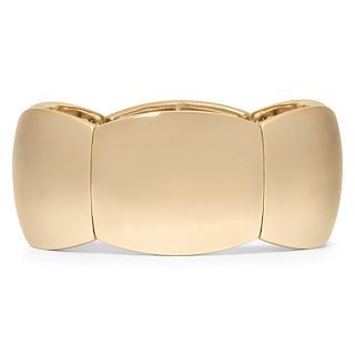 Liz Claiborne Gold Tone Square Stretch Bracelet, Gold