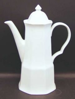 Savoir Vivre Maison Blanche Coffee Pot & Lid, Fine China Dinnerware   White Octa