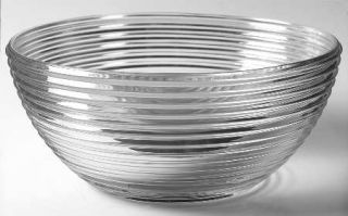 Anchor Hocking Park Avenue Clear Salad Bowl   Clear, Concentric   Ring Design