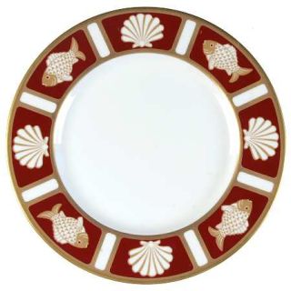 Mikasa Fish & Shell Persian Red Salad Plate, Fine China Dinnerware   Cathy Hardw