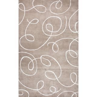 Transitional Beige and brown Wool and silk Tufted Rectangular Rug (2 X 3)