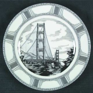 222 Fifth (PTS) Slice Of Life Golden Gate Dinner Plate, Fine China Dinnerware  