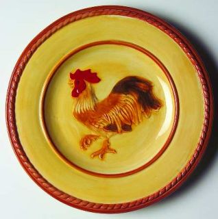 Fitz & Floyd Gallo De Oro Salad Plate, Fine China Dinnerware   Embossed,Roosters