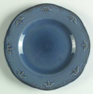 Thomson Sicily Blue Salad Plate, Fine China Dinnerware   All Blue, Embossed Leav