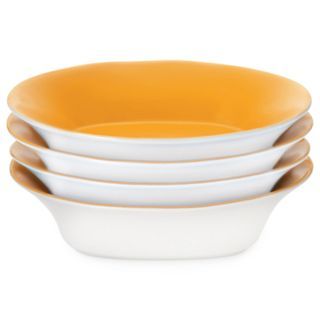 Rachael Ray Round & Square Set of 4 Soup Bowls, Yellow