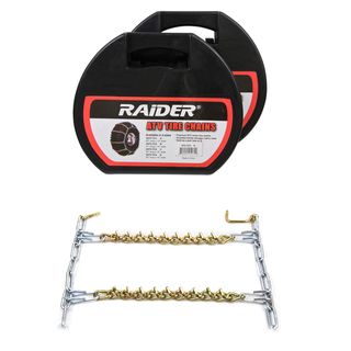 Raider Atv Tire Chain D (Black/ gold/ silverDimensions 16 inches wide x 56 inches long  )