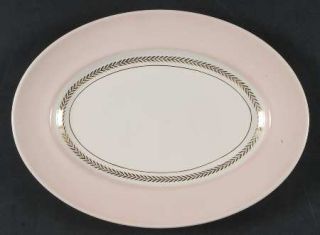 Limoges American Federal Coral Pink 11 Oval Serving Platter, Fine China Dinnerw