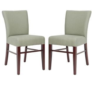 Safavieh Bolton Grey Green Linen Side Chairs (set Of 2) (Grey GreenMaterials Wood and LinenFinish MahoganySeat height 20.1 inchesDimensions 34.6 inches high x 22.6 inches wide x 18.3 inches deep Number of boxes this will ship in 1Chairs arrive fully 