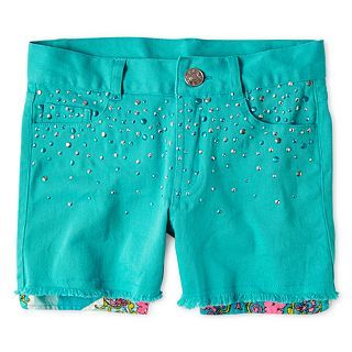 FLOWERS BY ZOE by Kourageous Kids Studded Twill Shorts   Girls 6 16, Mint
