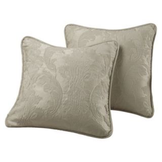 Sure Fit Matelasse Damask Pillow Slipcover  Linen (18x18)