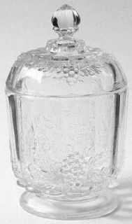 Westmoreland Paneled Grape Clear Sugar Bowl and Lid   Stem #1881, Clear, Grape D