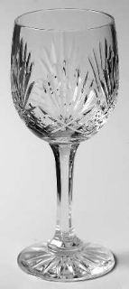 Bohemia Crystal Boc43 Wine Glass   Clear,Crisscross&Fan Cut,Multisided Stem