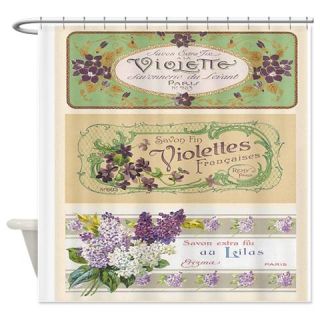  Pretty Vintage French Soap Labels Shower Curtain  Use code FREECART at Checkout