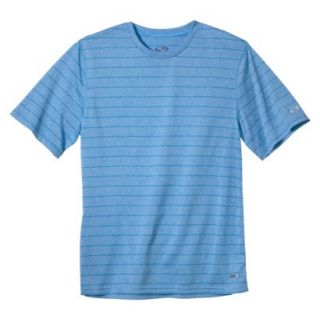 C9 By Champion Mens Advanced Duo Dry Striped Crew Neck Tee   Blue L