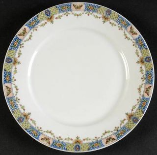Union Ceramique Unc24 Salad Plate, Fine China Dinnerware   Blue&Green Panels,But