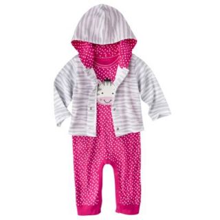 Gerber Onesies Newborn Girls Zebra Coverall and Jacket Set   Pink/Grey NB
