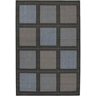 Recife Summit/ Blue Black Area Rug (53 X 76) (BlueSecondary colors BlackPattern SquaresTip We recommend the use of a non skid pad to keep the rug in place on smooth surfaces.All rug sizes are approximate. Due to the difference of monitor colors, some r