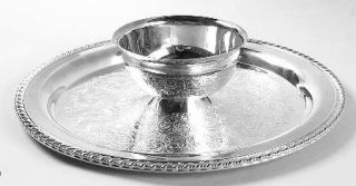 Oneida Misc Silverplate Hollowware 1 Piece Attached Plated Chip and Dip Set   Si