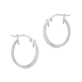 Bridge Jewelry Sterling Silver Oval Hoop Earrings