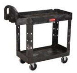 Rubbermaid Executive Utility Cart   Heavy Duty, 2 Shelf, Quiet Castors