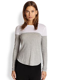 Vince Contrast Shirttail Tee   Heather Grey