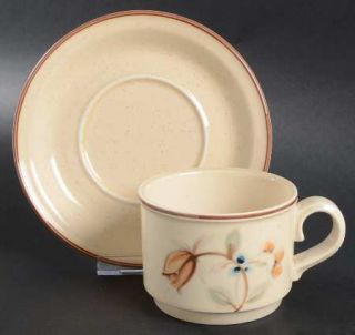 Noritake Fallriver Flat Cup & Saucer Set, Fine China Dinnerware   Versatone Ii,A