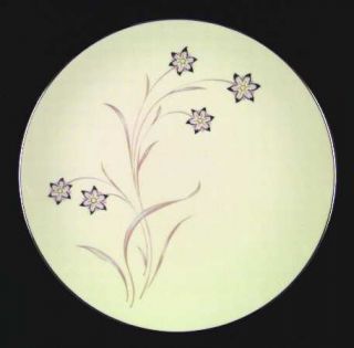 Flintridge Starflower Dinner Plate, Fine China Dinnerware   Pink/Black Flowers,