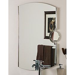 Frameless Chrome Mirror With Magnifier