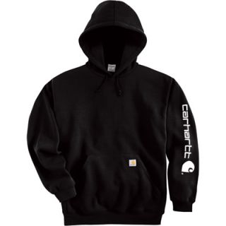 Carhartt Midweight Hooded Logo Sweatshirt   Black, 2XL, Model# K288