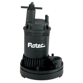 Flotec FP0S1250X Pump, Tempest ThermoplasticSubmersible 1/6 HP and 1200GPH Max