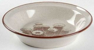 Noritake Desert Flowers Rim Soup Bowl, Fine China Dinnerware   Brown Flowers,Lea