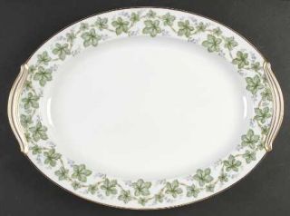 Noritake Madera (Gold Trim) 16 Oval Serving Platter, Fine China Dinnerware   Gr