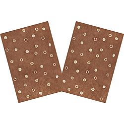 Set Of 2 Handmade Chocolate Dots Cotton Rugs (26 X 42)