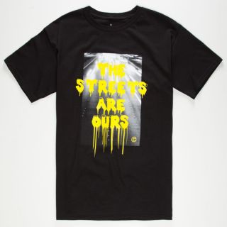 Streets Are Ours Mens T Shirt Black In Sizes Medium, X Large For