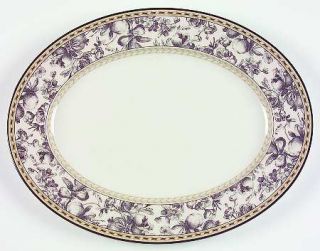 Royal Doulton Provence Noir 13 Oval Serving Platter, Fine China Dinnerware   Bl